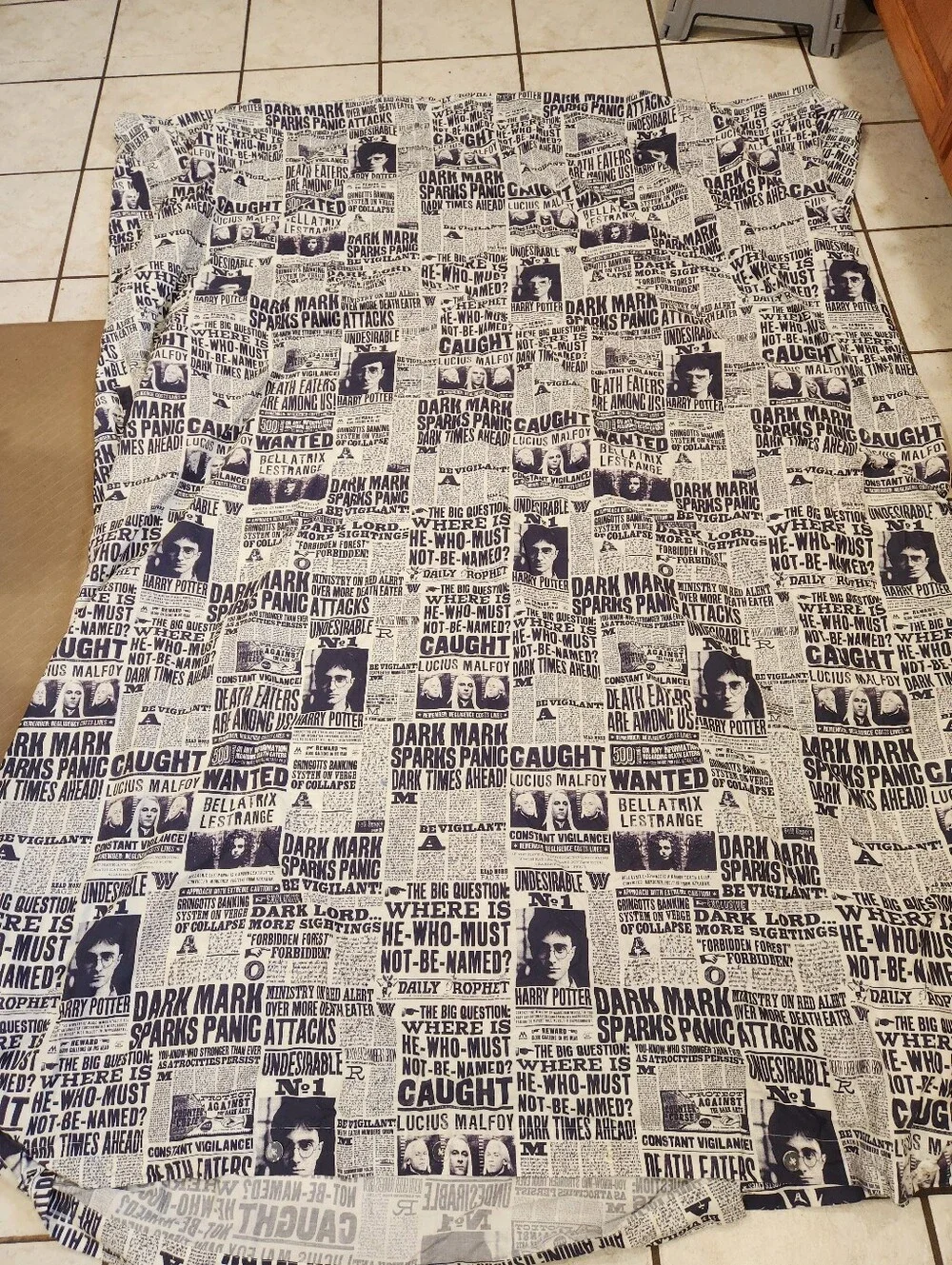 Pottery Barn Harry Potter Newspaper Print Daily Prophet Twin Duvet Cover Bedding